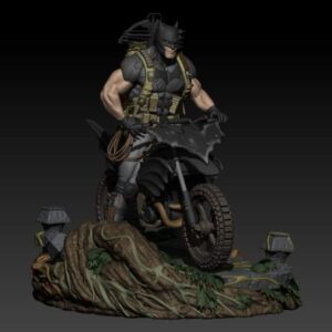 Batman on motor 3D Printed Resin Batman Statue Figure Collectible – Unique Collectible UNPAINTED UNASEMBLED